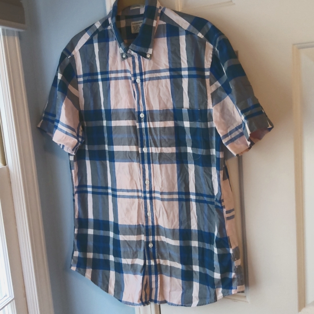 J. CREW Pink & Blue Short-sleeve Shirt